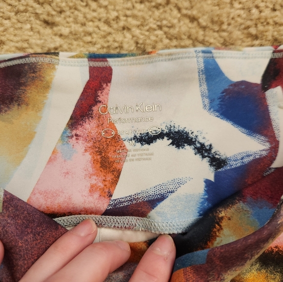 Calvin Klein Performance Women  High Waist Multicolor Leggings Size M #D89 - Picture 4 of 7